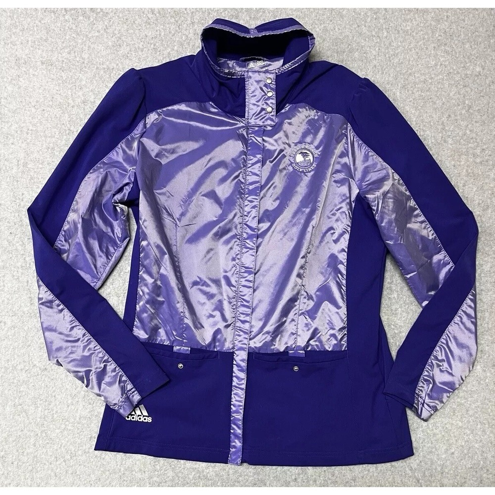 Adidas Pebble Beach Golf Links ClimaProof Jacket Womens Large Purple Z62391